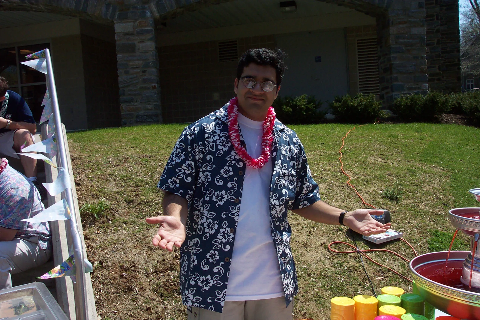 Ninad Pendharkar looks right at home at the Senior Luau. 