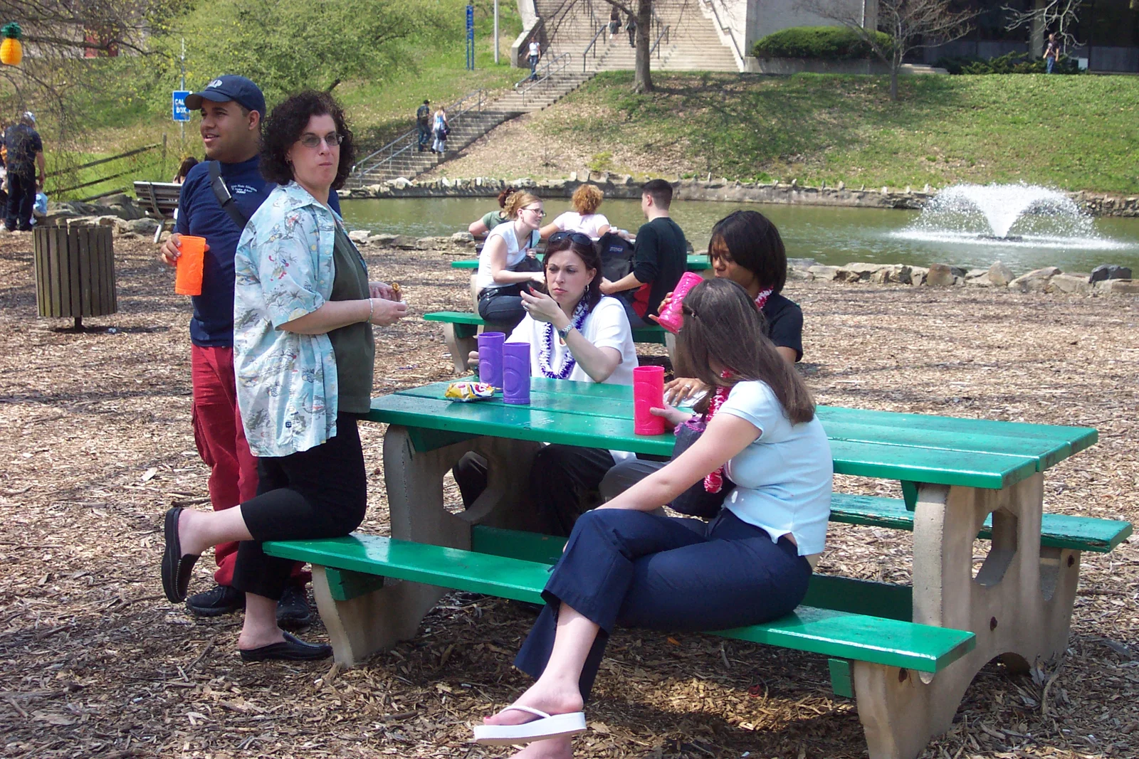 Luis Ruiz Alomar, Beth Segal, Debbie Meditz, Latanya, and SGA Treasurer Ashley Martin share their experiences in this candid shot. 