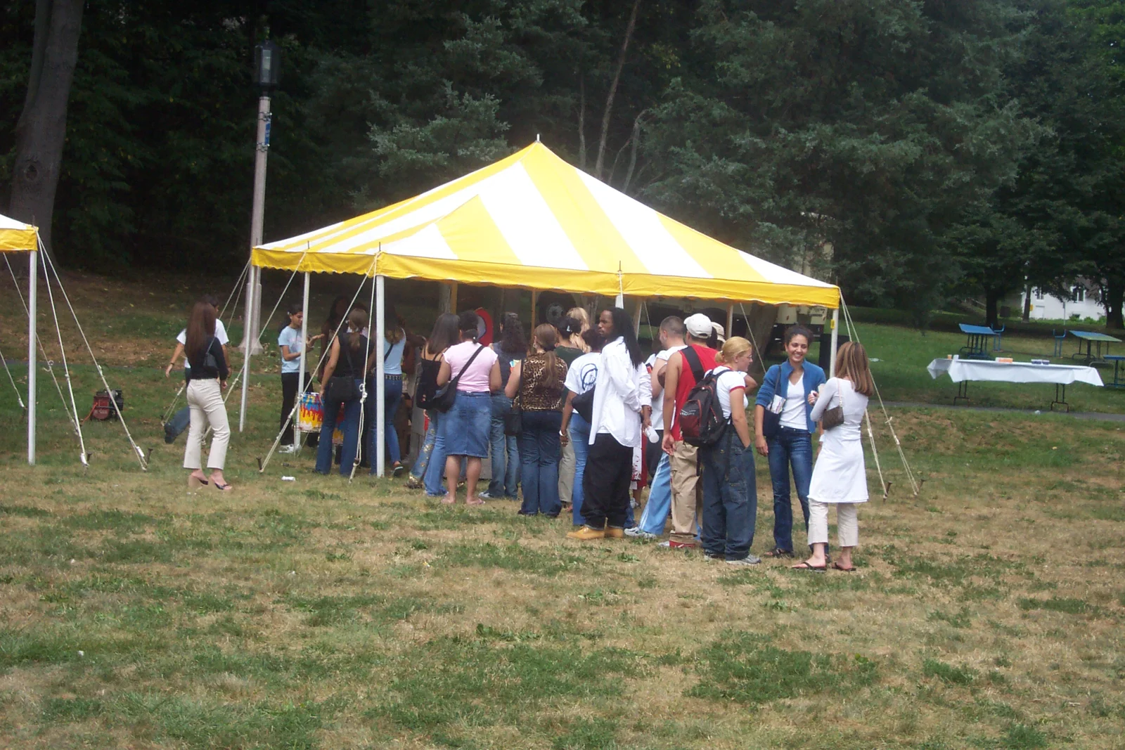 The Wax Hands booth's line stretched far out into the field even after most of the other attractions had closed for the day.