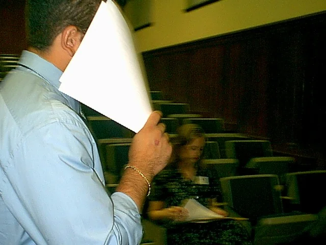 Jason Bozonne, Coordinator of Student Life Programs, is very camera-shy. 