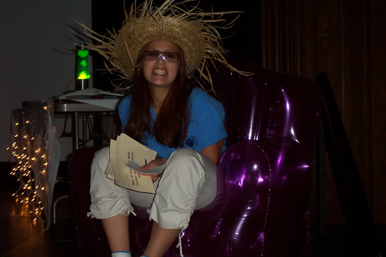Jackie Vega hosted Freshmen Feud twice during the summer. In preparation for the event, she decked herself out in unusual clothing.