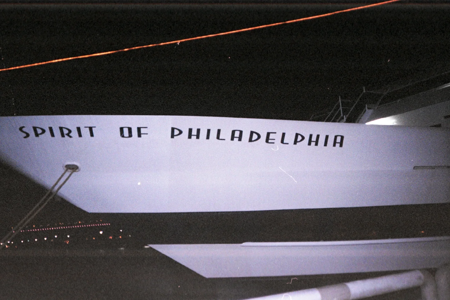 The ship, after it pulled back into port at 10:00pm.
