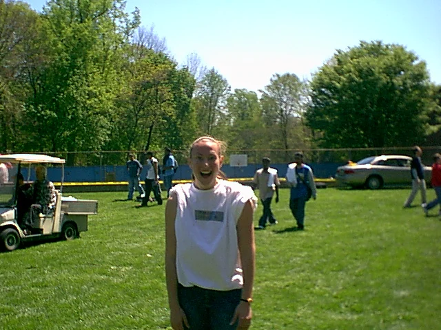 Freshman Bridget Daly proudly wears her duct-tape nickname as she heads up the festivities.
