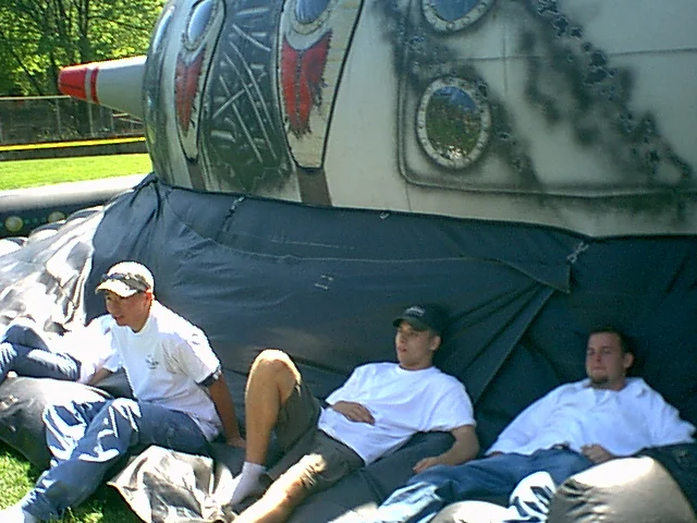 The laser tag arena was good for more than just playing laser tag - it also provided a free couch for students to lean on.