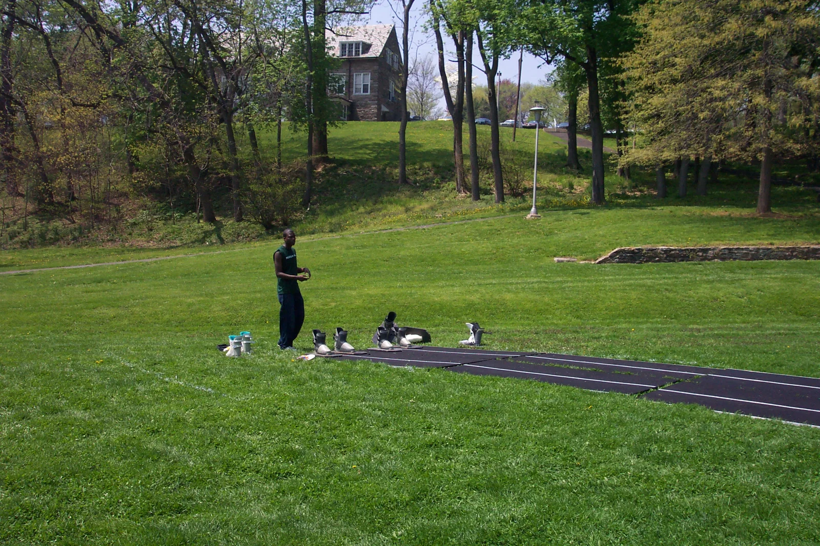 Unfortunately, the "Velcro Drag Races" weren't that popular, as many students opted to simply pass the exhibition by. 