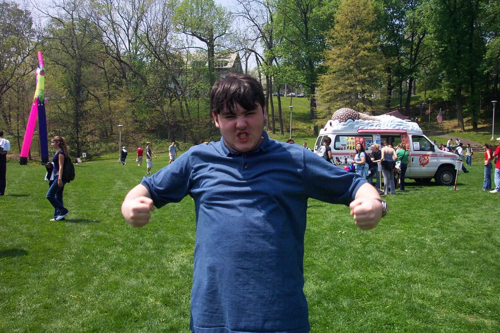 John Silvestri shows off his beer belly.