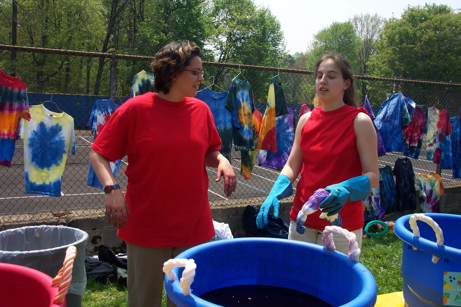 Rebecca Trubilla and Matilda Clipner's hands are black after all the dying.