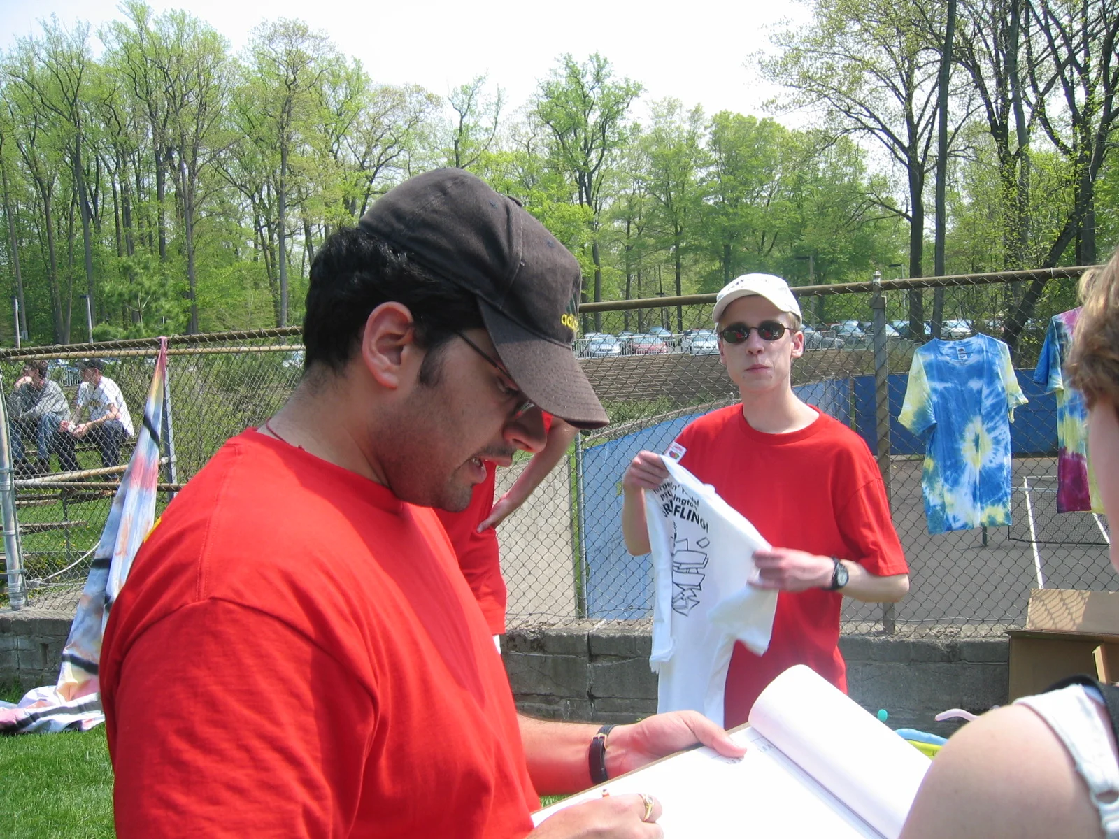 Ninad, on his second-to-last day as a Penn State student, keeps track of whose T-shirt is whose. 