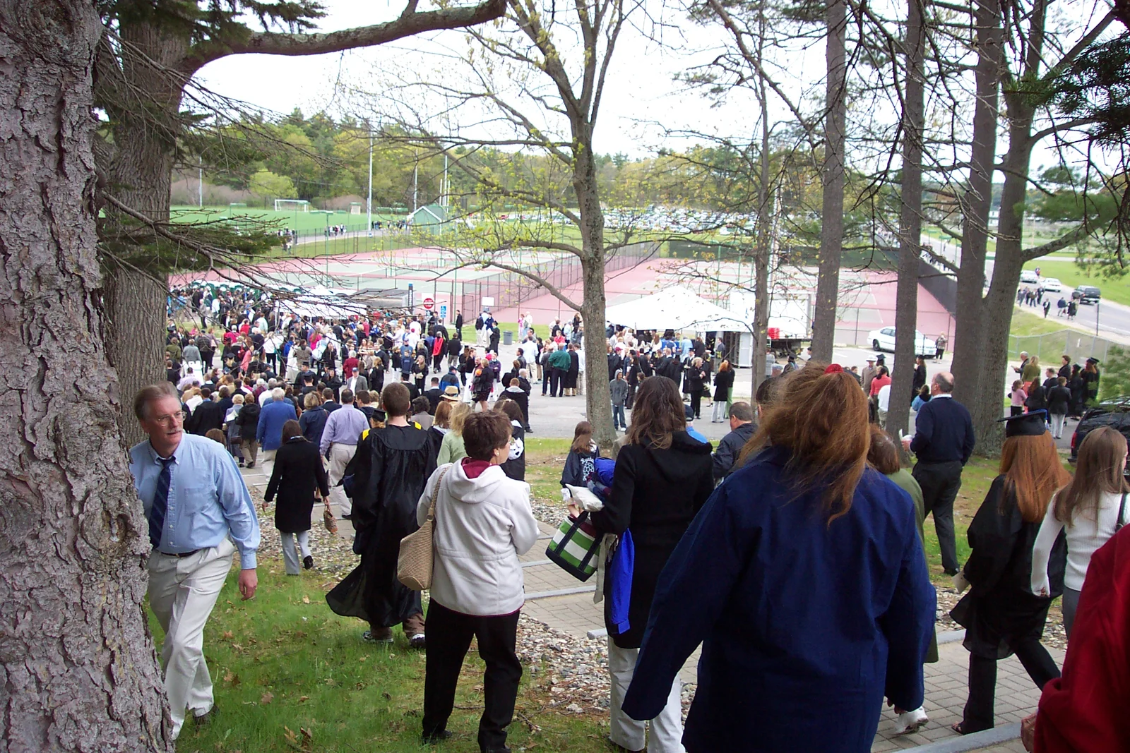 The scene at the gate was complete chaos. 