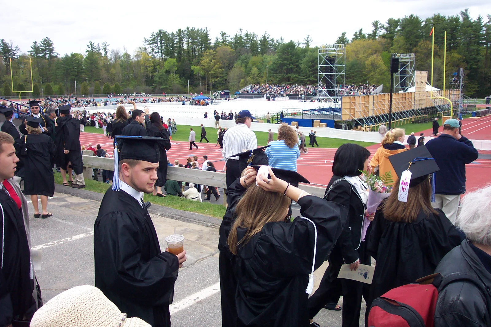 The graduates and the families intermingled for most of the pre-ceremony festivities. 