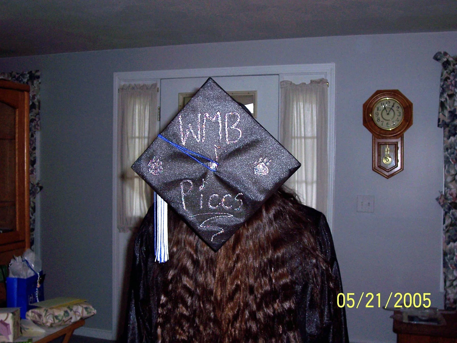 Sarah dedicated the top of her hat to the Wildcats Marching Band.