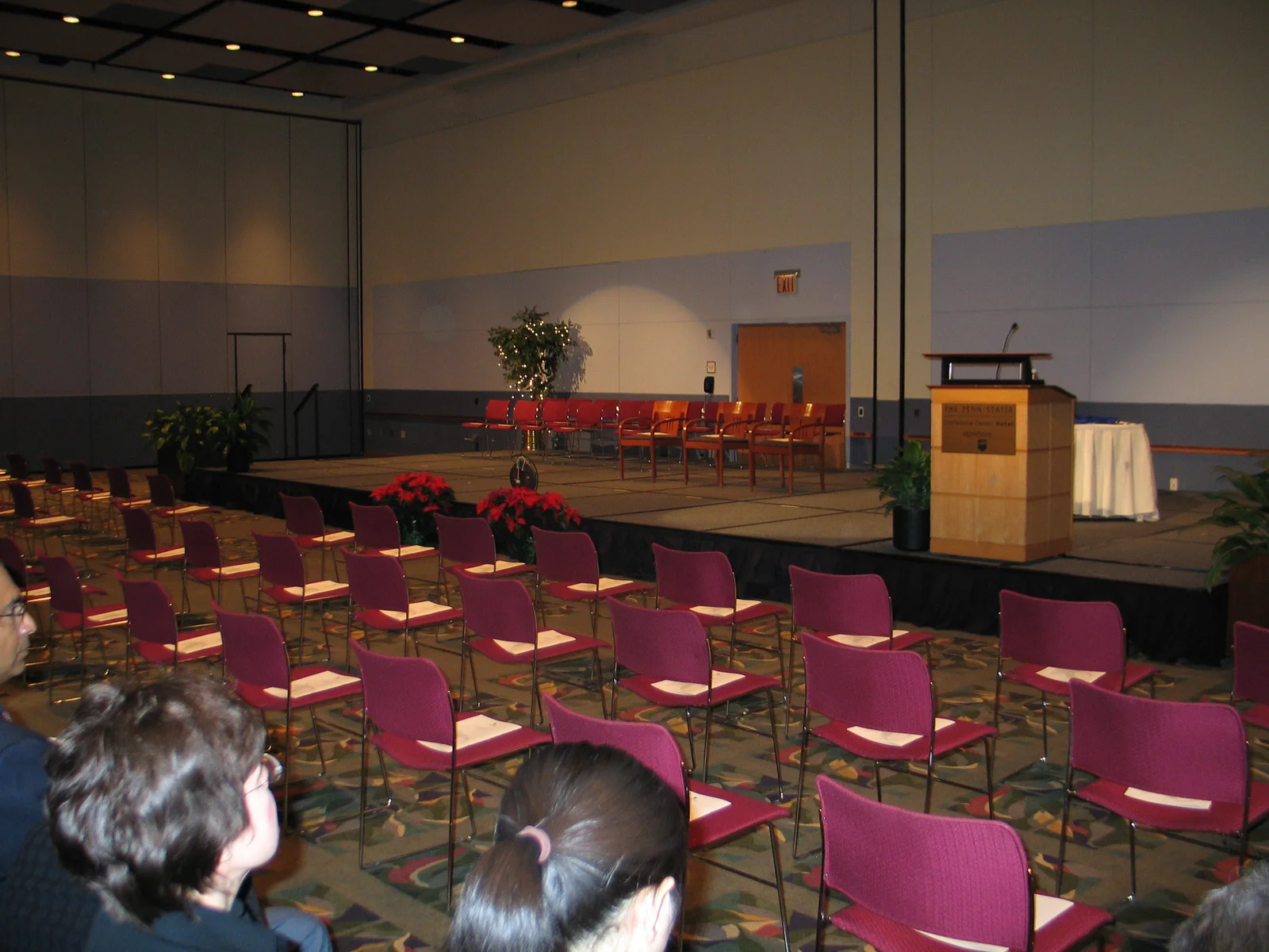These chairs sat empty before as the scholars lined up in the hall. 