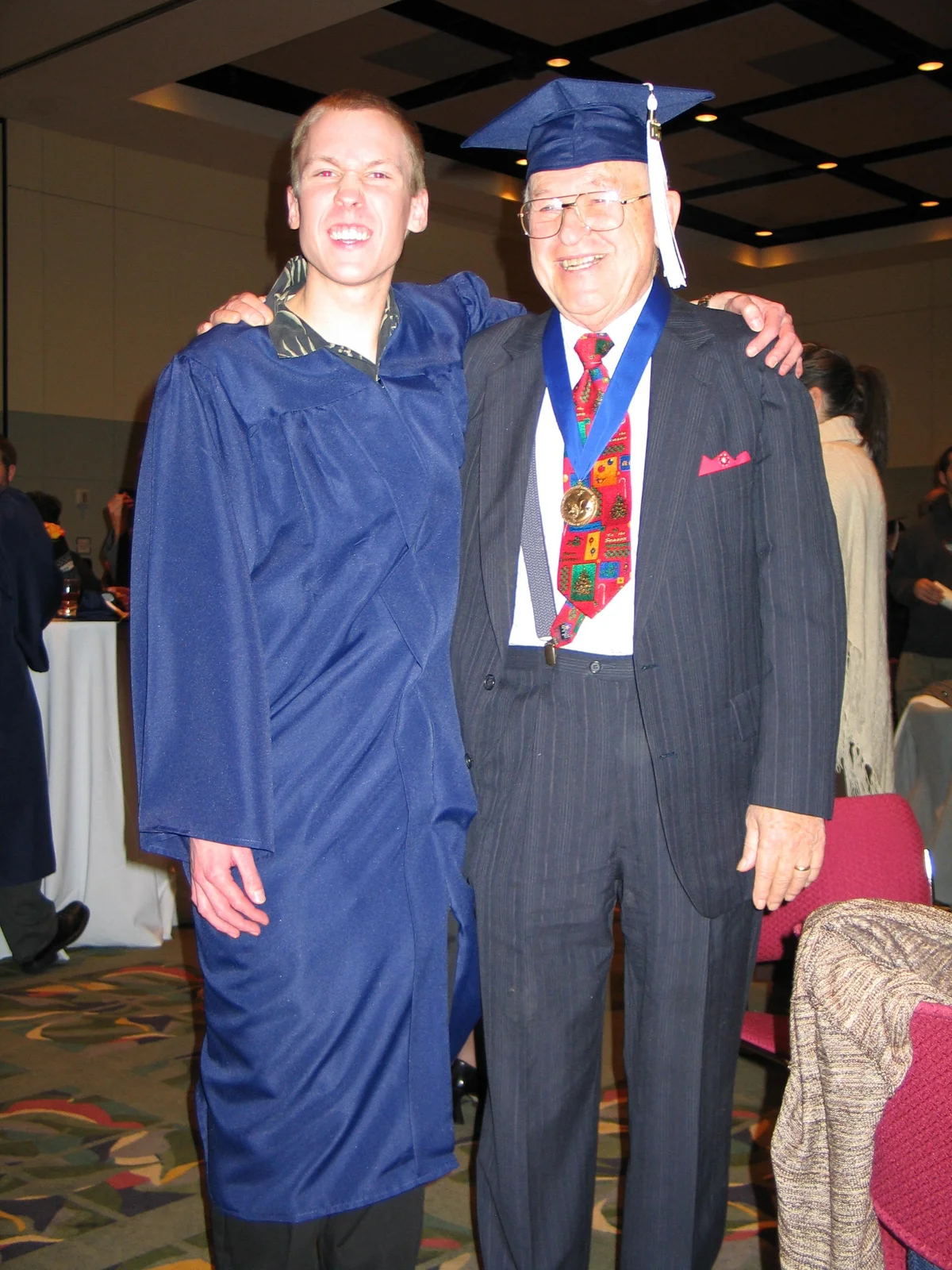 Here, Henry Sokolowski wears Steve's medal and cap.