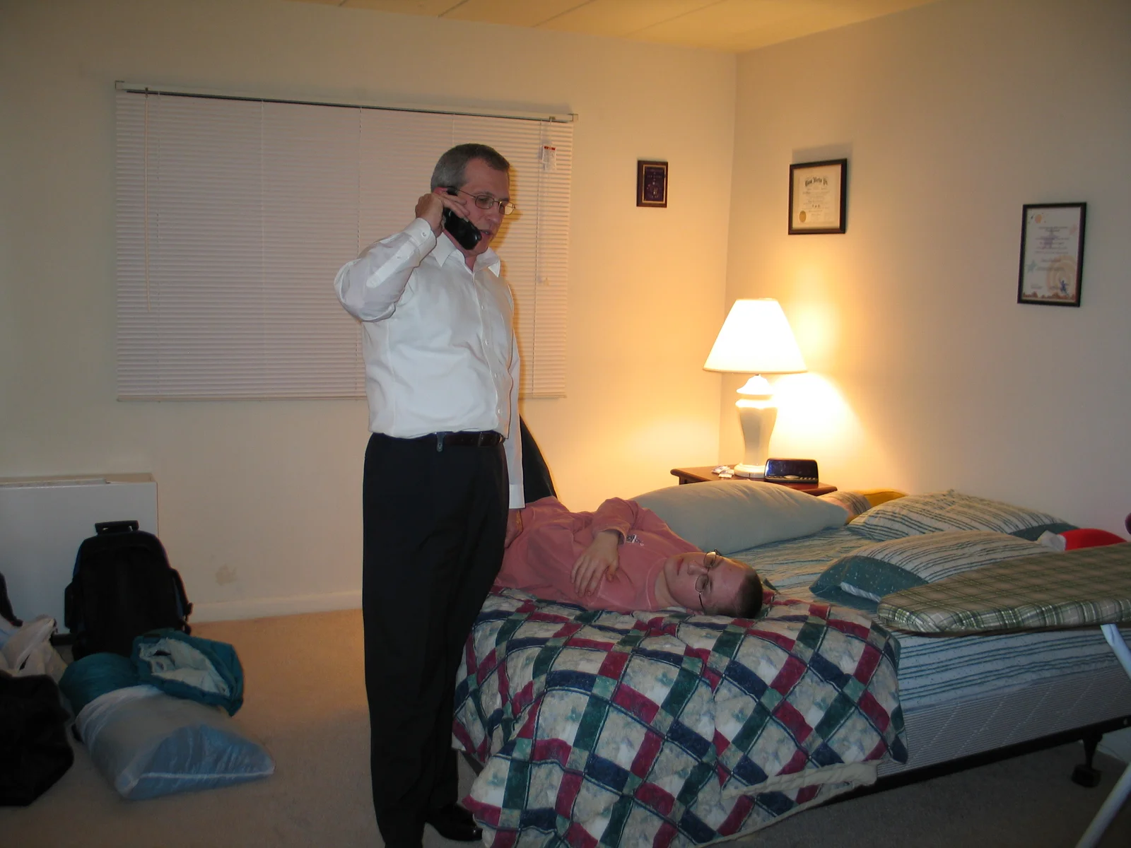 Henry Sokolowski, who spends enough time on the phone as it is, managed to find someone else to call while the celebration was going on.