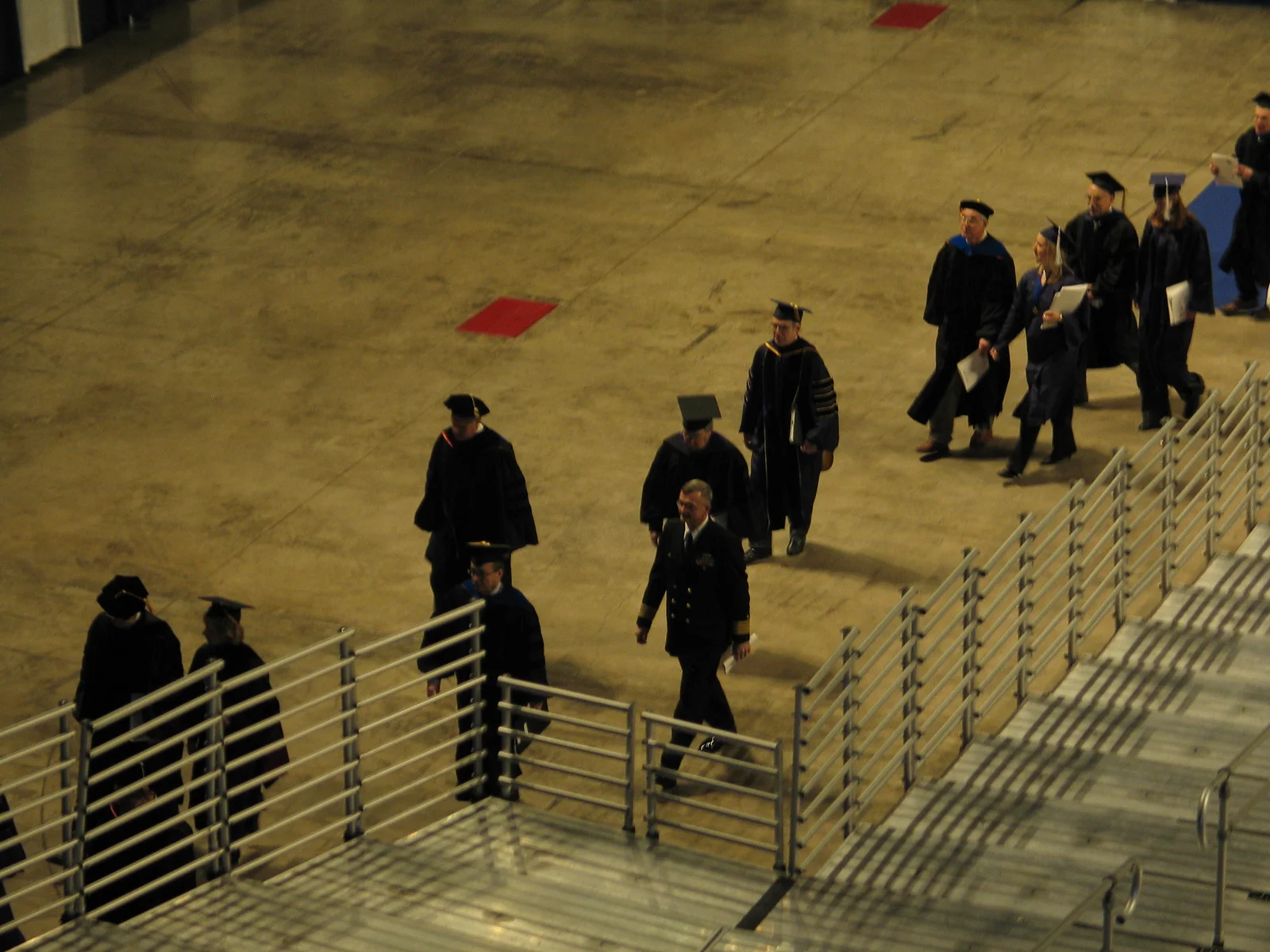 In all ceremonies, Dr. Spanier entered the building last and left first, preceded or followed by the faculty.