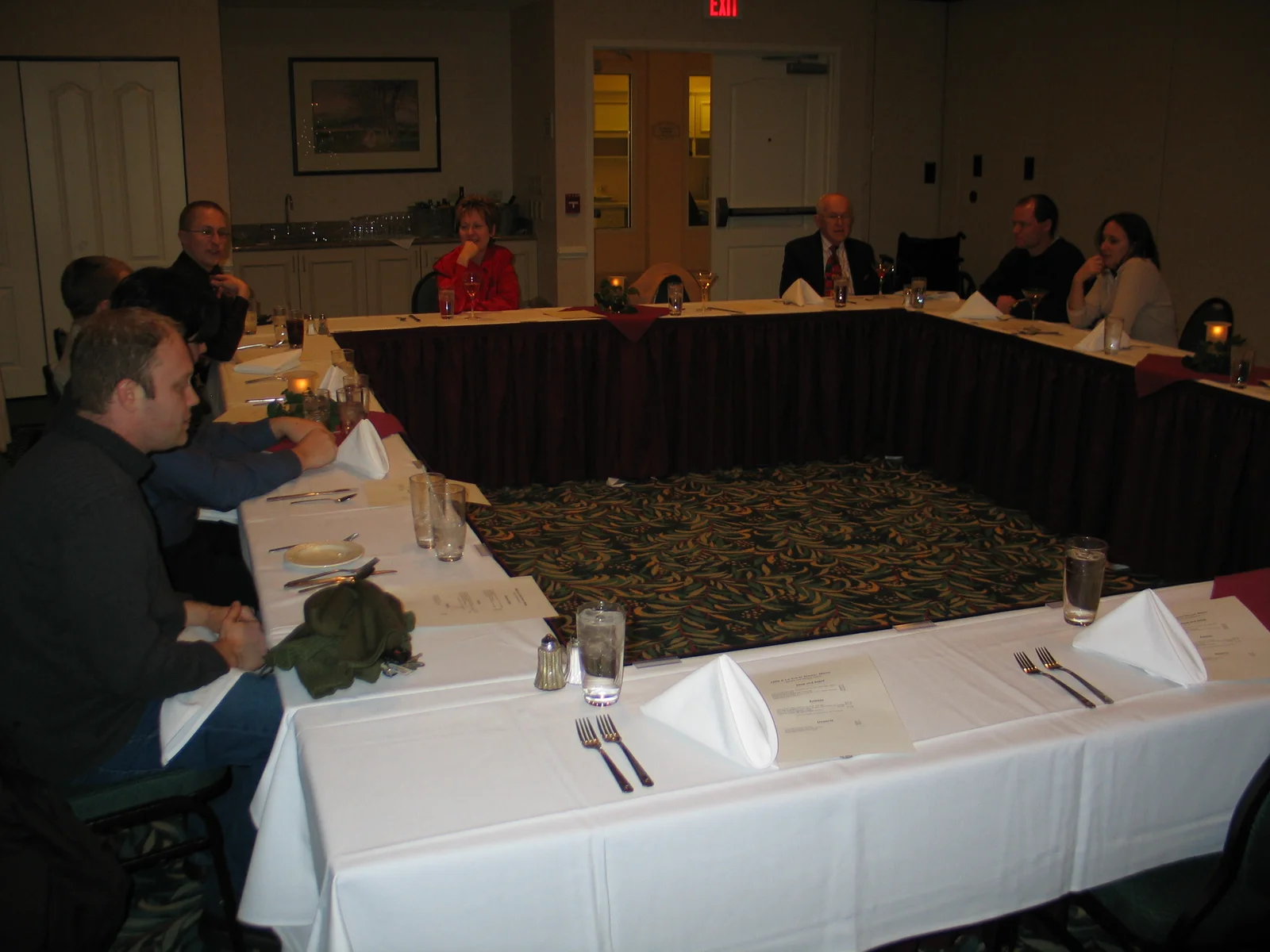 The gathering was held at the Hilton Garden Inn, on College Avenue, east of the campus.