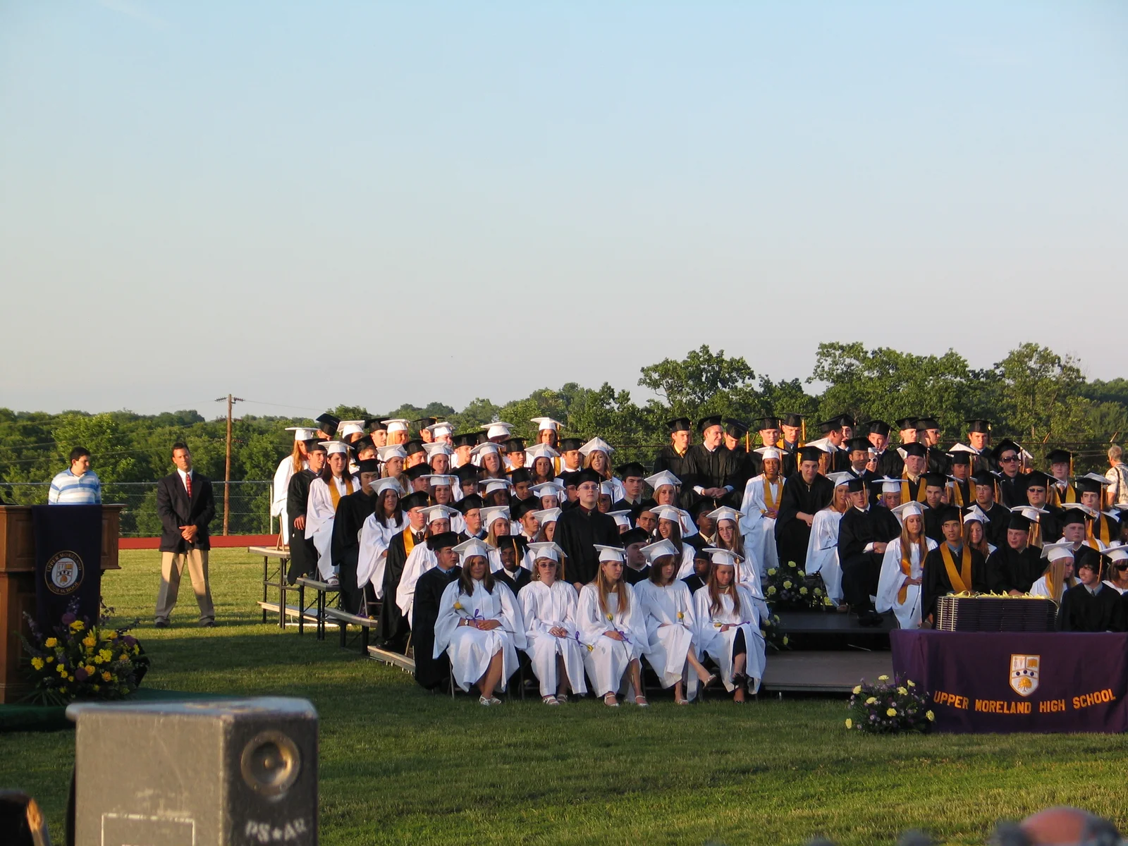 The Upper Moreland Alma Mater was played at some point during the ceremony.  The song was written by an Upper Moreland graduate. 