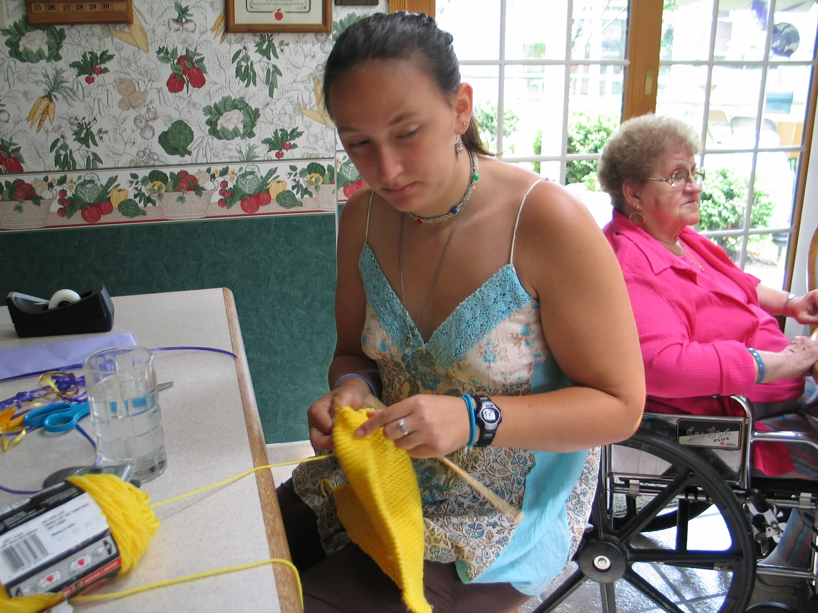 Sarah had planned to finish knitting this present for Chris, but was not able to finish in time. 