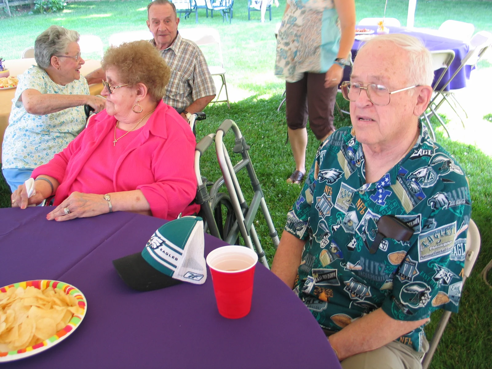 Geneieve and Henry Sokolowski share a drink to their grandson's hard work. 
