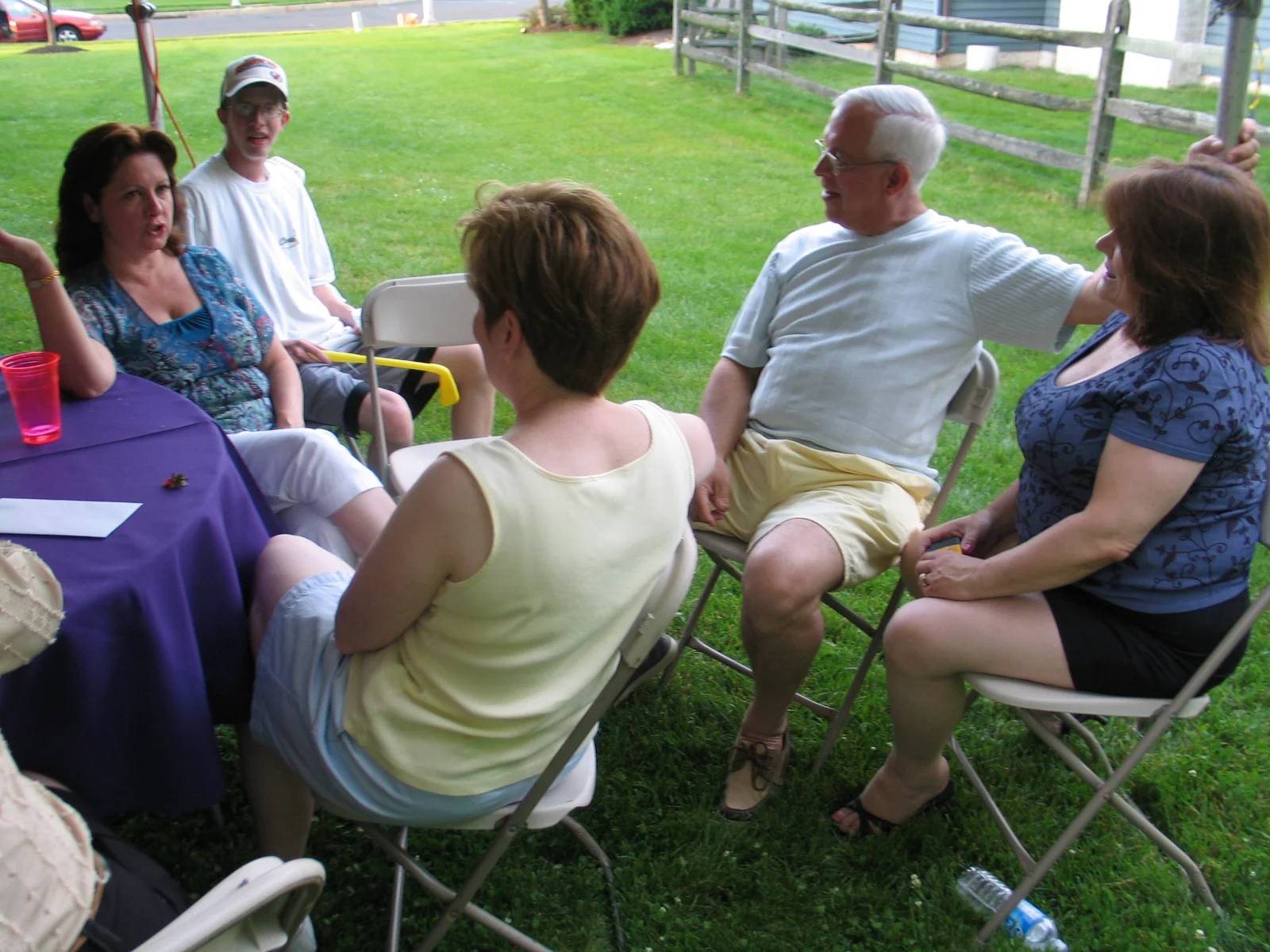 When Christopher wanted to get away from the water fight, he retreated to this area, where the Hoffmans talked with Jean and one of her friends.
