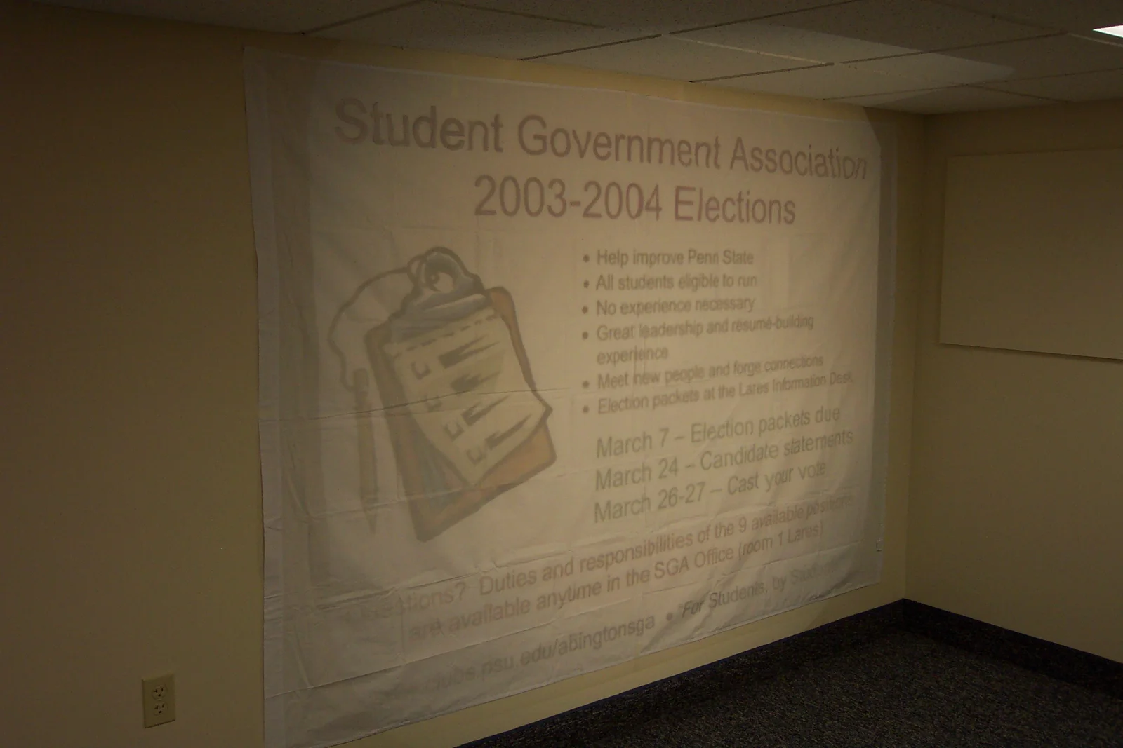 Banner-making is a complicated process that took over a year to perfect.  First, an overhead projector transparency is produced. 