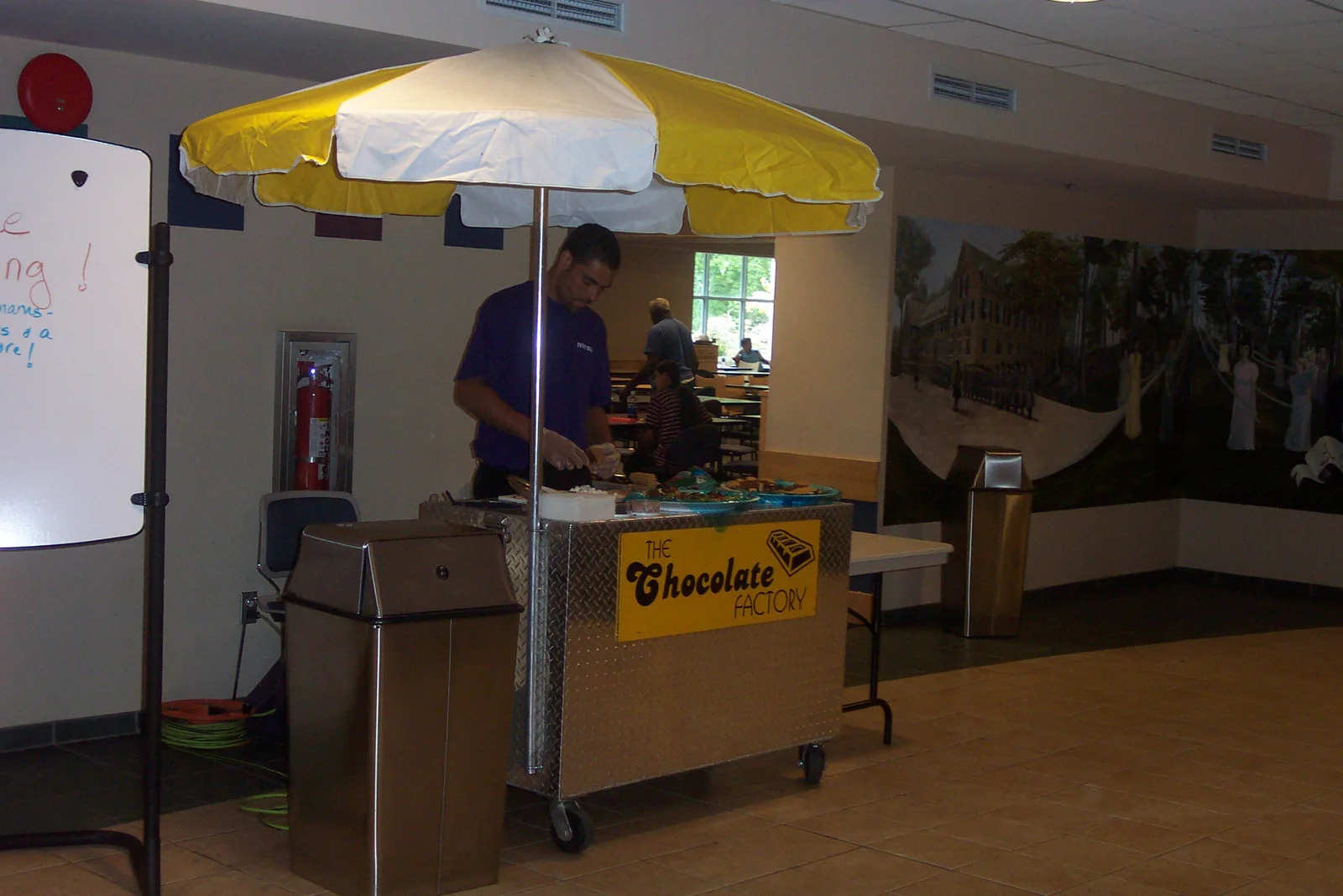 The Chocolate Factory provided free chocolate dipping to students in the Lares cafeteria.
