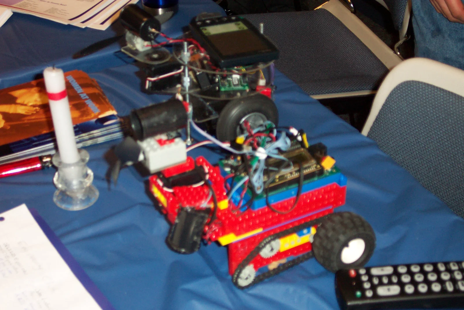 Robots that were used in previous Trinity College Firefighting Robot Contests were on display.