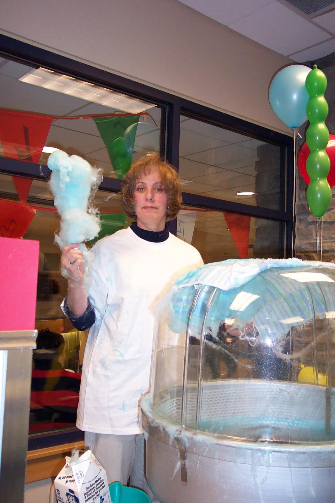 Marcia continued to make the cotton candy....