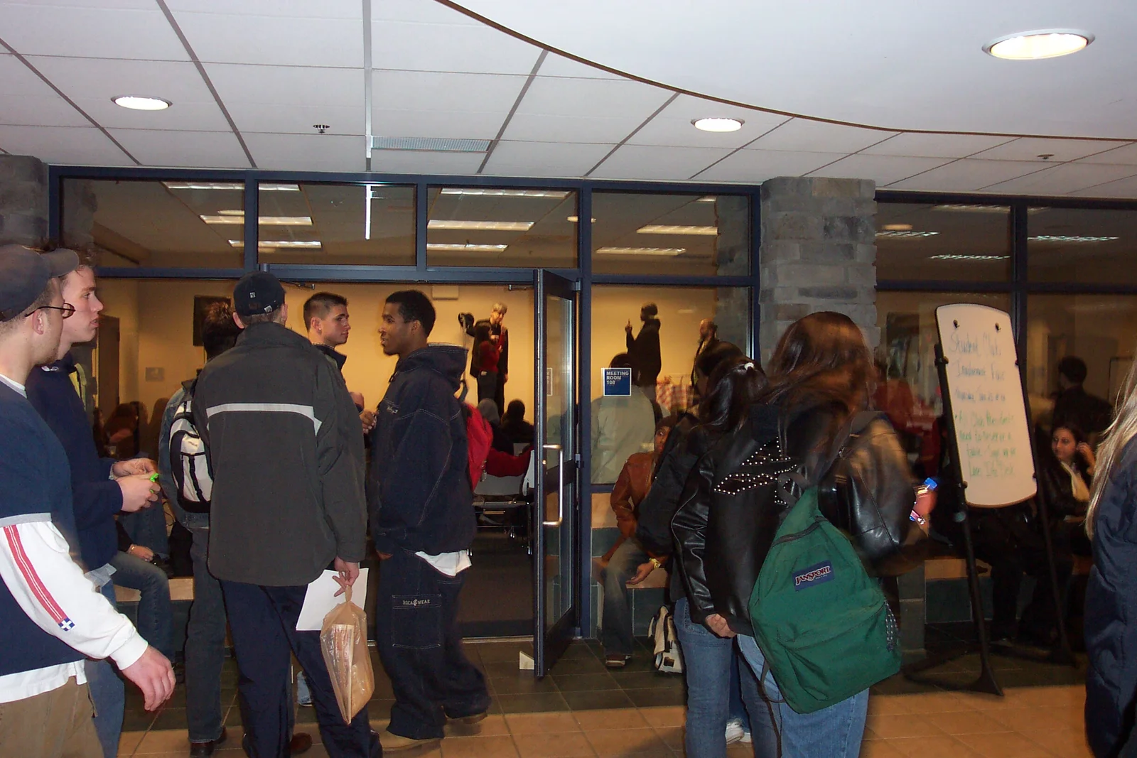 The Lares building was bustling on this busy day. 
