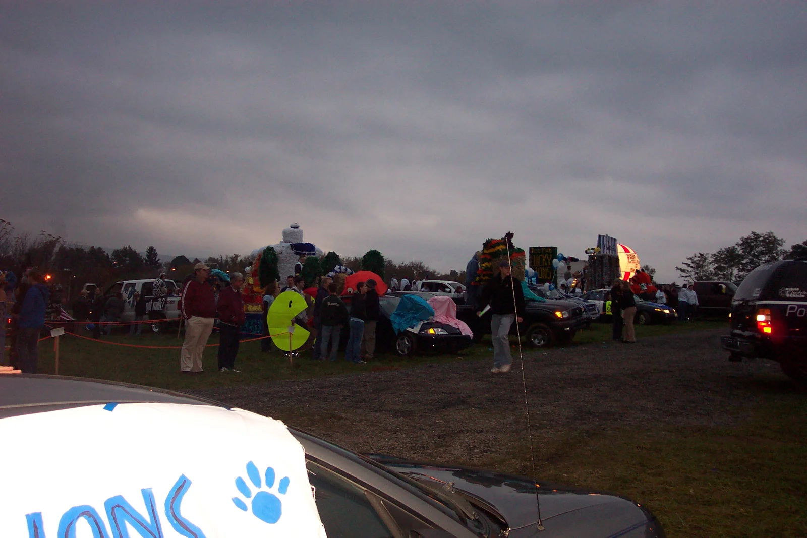 The staging grounds were full of color as the sun set on the fields east of Porter Road. 