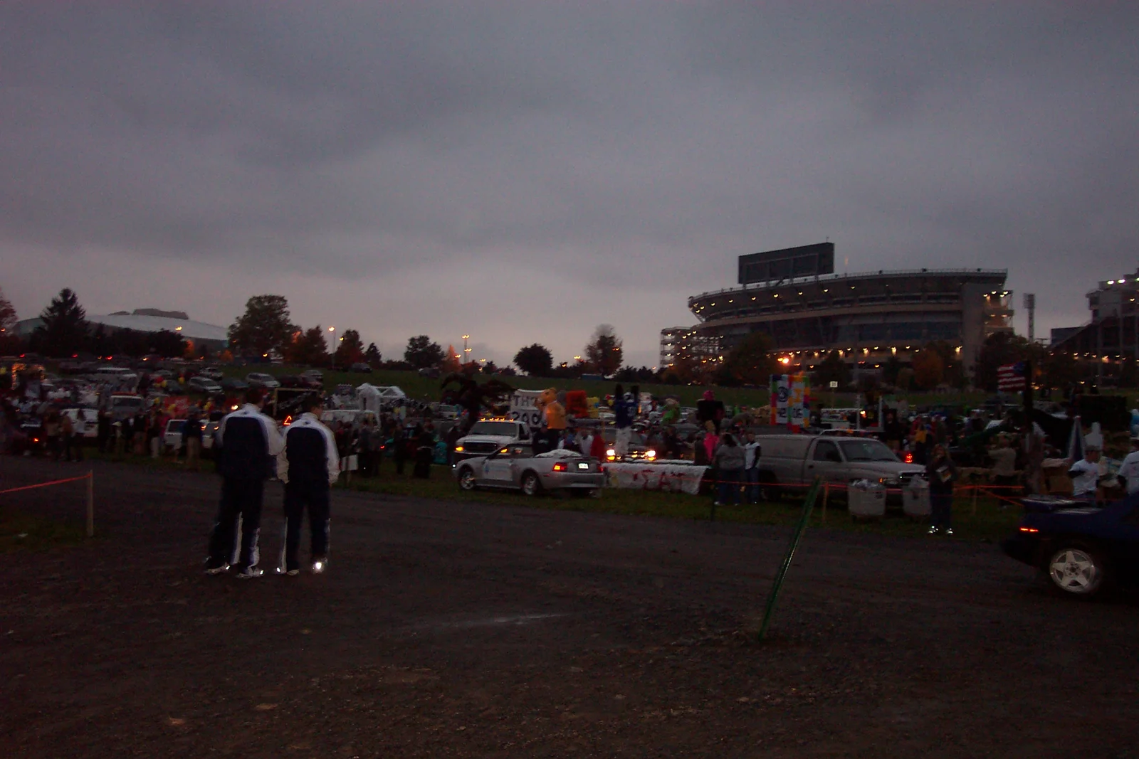 A wide shot of the fraternities' and sororities' area. 