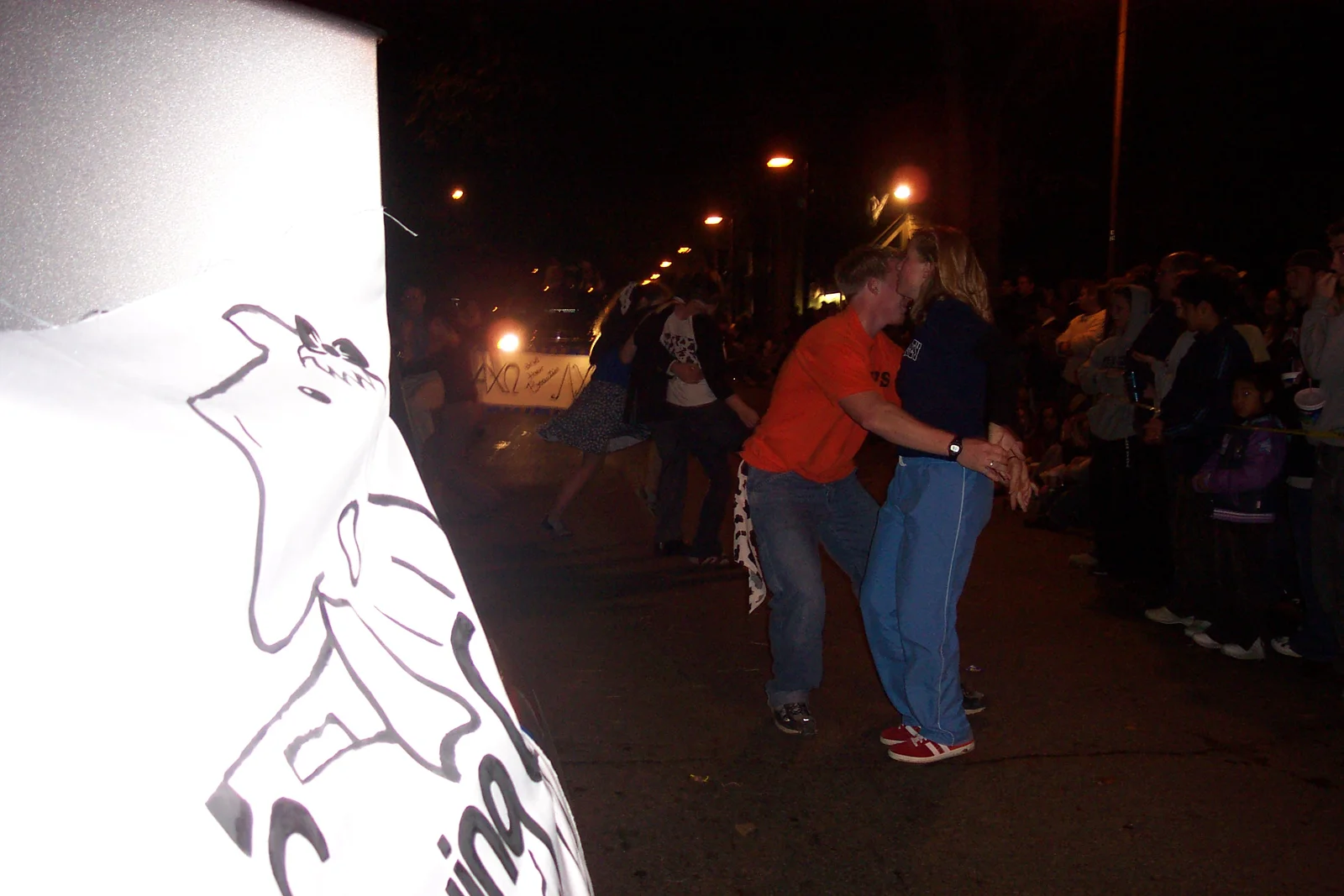 Perhaps this fraternity brother had a few too many before the parade began. 