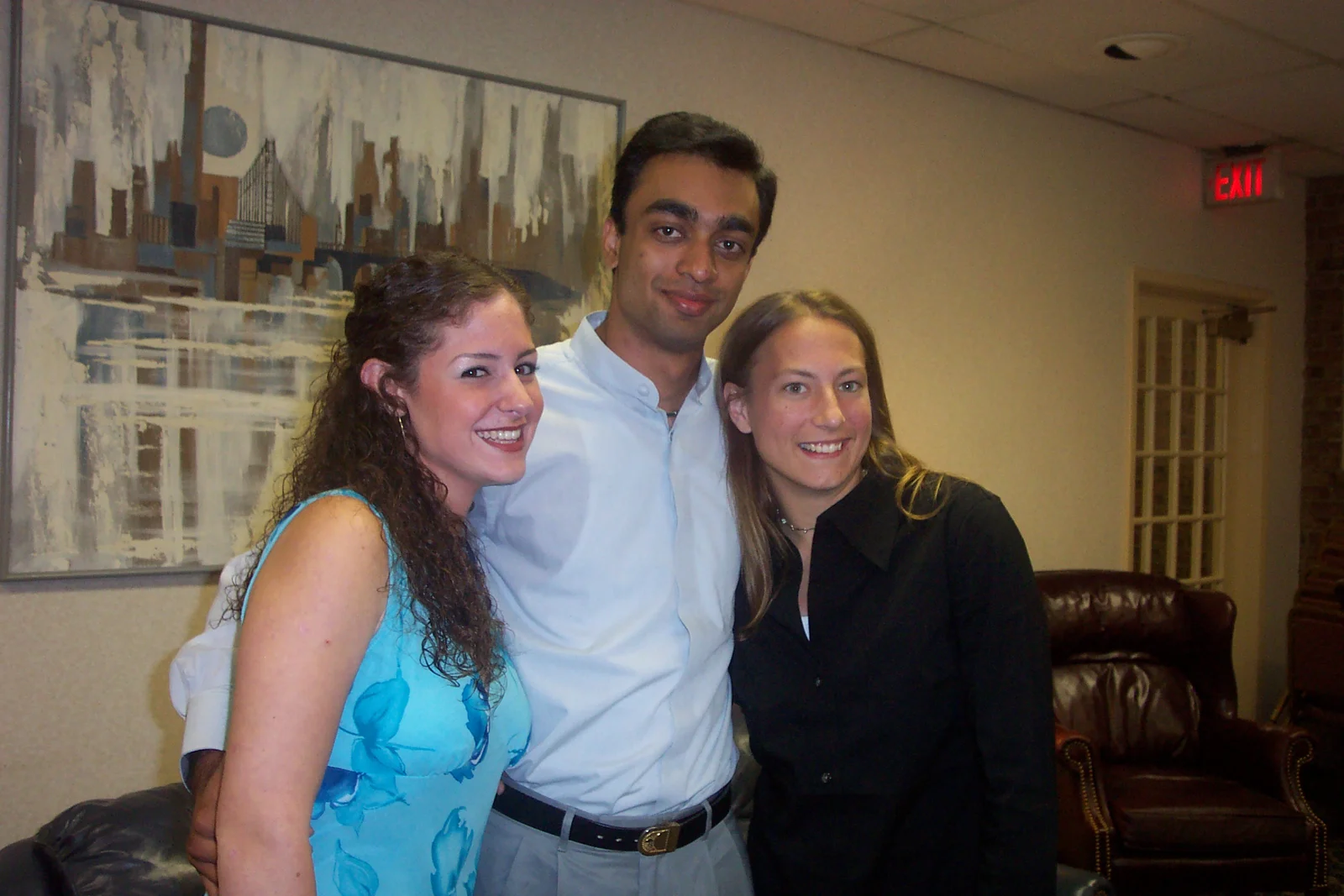 Jayneel poses with his two girls (Ashley Martin and Bridget Daly). 