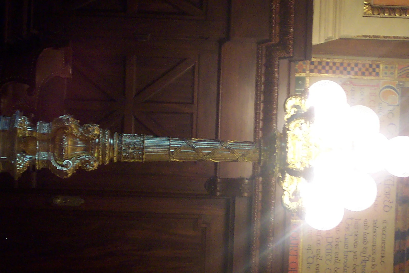 Light fixtures such as these adorned the halls. 