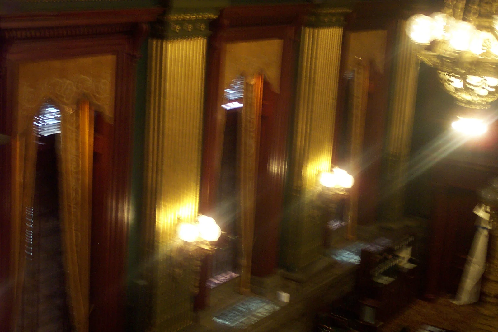 One of the walls of the House chamber.