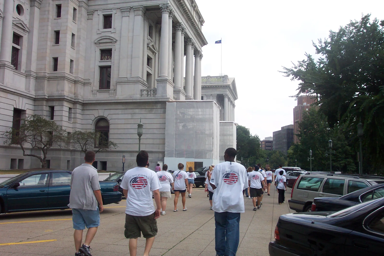 Students from all twenty Penn State locations walked toward the building. 