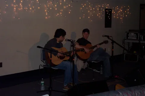 Brandon Lynch and his sidekick played two sets in room 108 Lares.