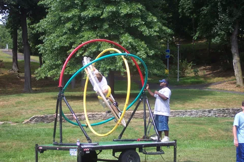 The human gyroscope had a line all day waiting to spin. 