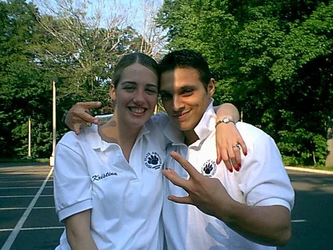 Soroosh Hashemi and Kristina Amodei had the pleasure of being the first orientation leaders parents and students would meet as they exited their automobiles. 