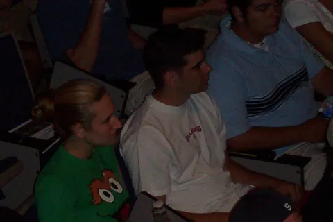 Students waited while the introductory slideshow to Freshmen Feud began.