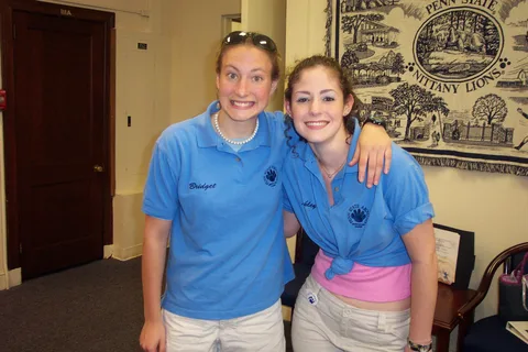 Bricket and Twinkle Toes chill in the Student Affairs office after a stressful day. 