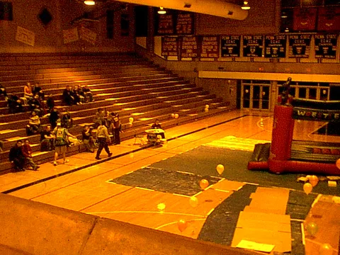 The gym began to fill up an hour before the event.
