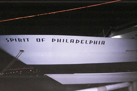 The ship, after it pulled back into port at 10:00pm. 