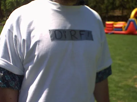 This guy's nickname is visible in the duct-tape tradition.