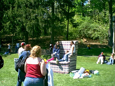 The "Big Chair" was quite the attraction, especially to freshman Jackie Egitto.