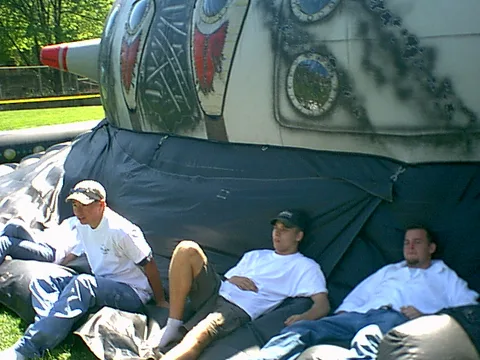 The laser tag arena was good for more than just playing laser tag - it also provided a free couch for students to lean on.