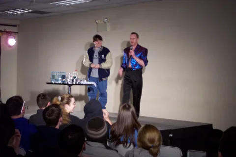 John Silvestri helps Stevie, who demonstrates here that he can juggle.