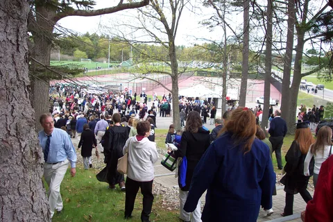 The scene at the gate was complete chaos. 
