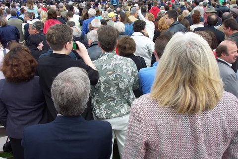 When one person stood, everyone had to stand. 