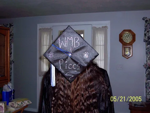 Sarah dedicated the top of her hat to the Wildcats Marching Band. 